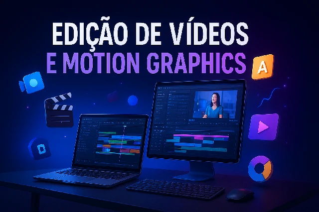 Capa do curso EDIÇÃO DE VÍDEOS E MOTION GRAPHICS